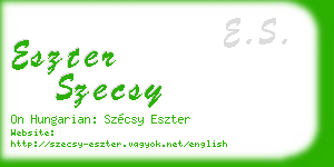 eszter szecsy business card