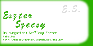 eszter szecsy business card